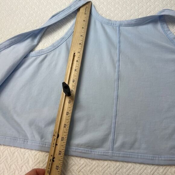 Lululemon Athletica Women's Large Blue Wrap Sleeveless Cropped Lounge Top Tank - Picture 6 of 12